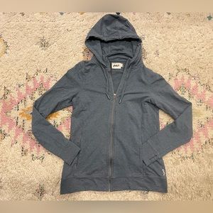 Pact organic cotton hooded zip up blue medium